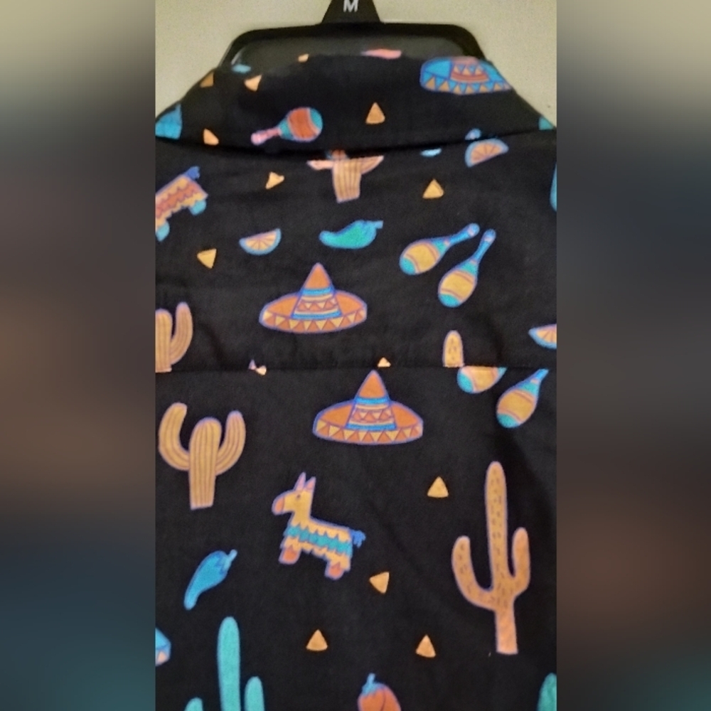 Tipsy Elves Shirt Mens Midnight Fiesta Hawaiian Pinata Cactus zise XL - Picture 11 of 16